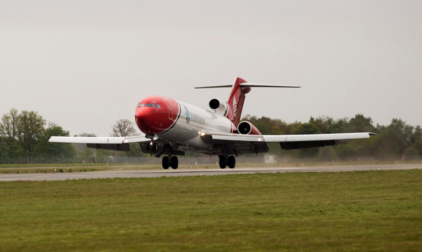 Boeing 727 landet am 28. April am Flughafen Doncaster Sheffield: Es war die erste Landung eines großen Flugzeugs seit 2022.