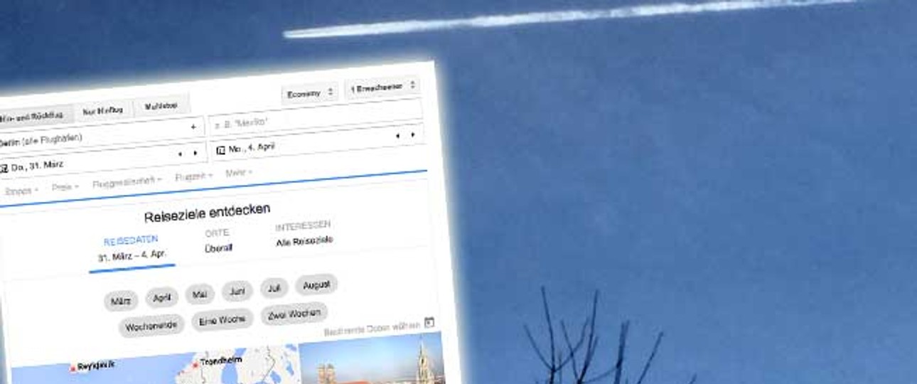 Google Flights: Unentschlossene können sich mit Angeboten wie im Reisebüro-Schaufenster inspirieren lassen.