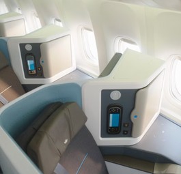 Business Class des KLM-A350: Am Anfang noch nicht im Verkauf.