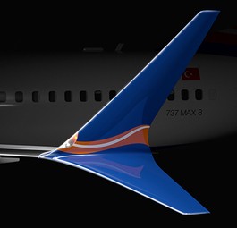 Winglet einer 737 Max von Sun Express: Das Modell bekommt bald in Europa grünes Licht.