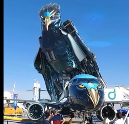 Embraer lässt Tech Eagle hinter Flugzeug erscheinen