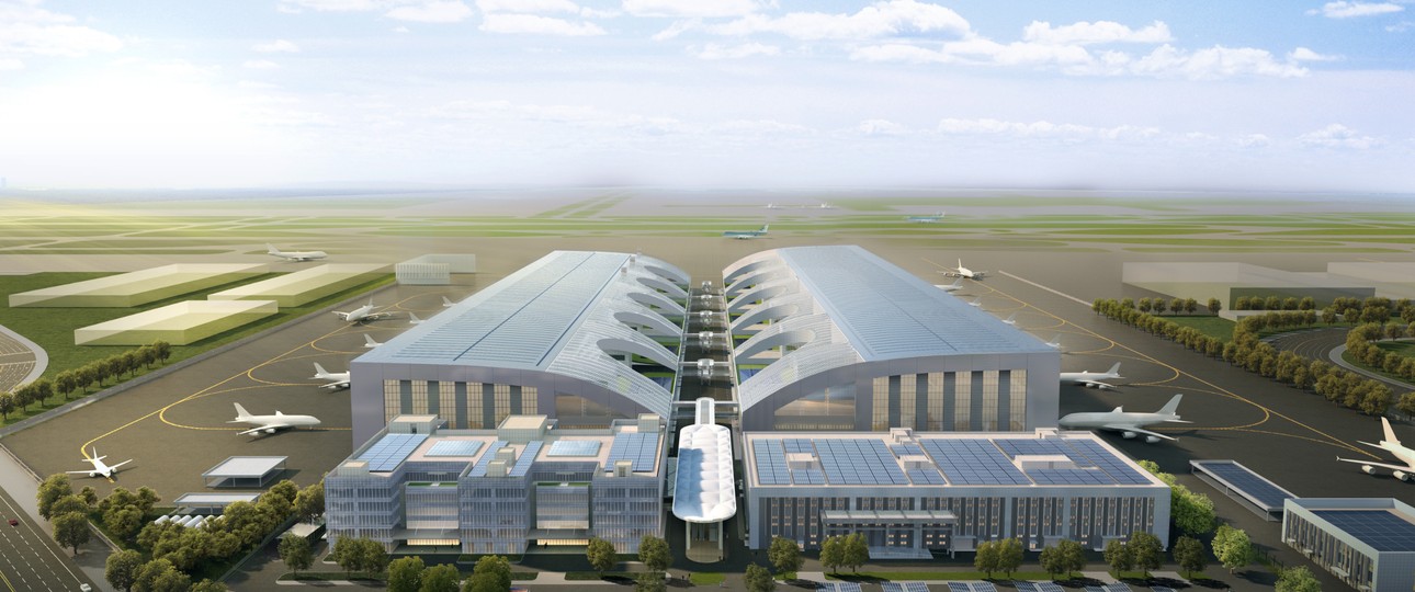 Animation des Haeco Xiamen Hangars: Es soll der mit Abstand größte Hangar der Welt werden.
