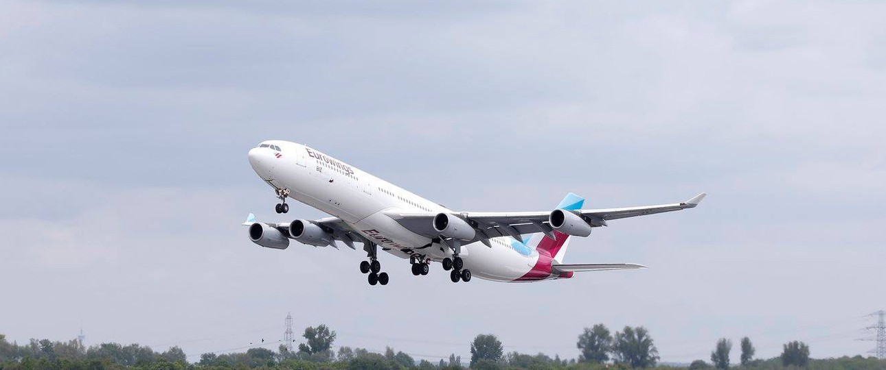 A340 in den Farben von Eurowings: Bis Ende 2019 werden die Vierstrahler ausgeflottet.