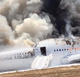 Asiana-Flieger nach dem Unfall: Drei Menschen starben.