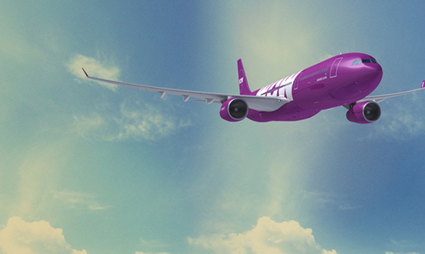Airbus 330-300 von Wow Air: Das neue Flugzeug trägt die Kennzeichnung TF-GAY.