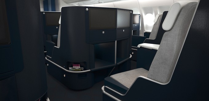 Visualisierung der Business Class in der neuen A330-Kabine von Air France: Hier gibt es...