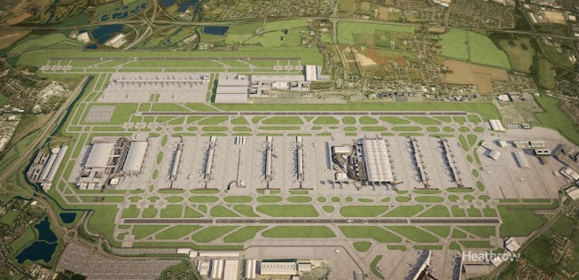 Situationsplan des Ausbaus: Die neue Piste wird im Nordwesten gebaut.