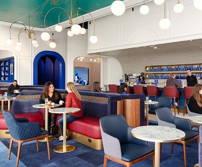 Ein Blick in die erste Lounge von Jetblue: Das Design soll an das New York der 1930er-Jahre erinnern.