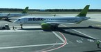 Airbus A220 von Air Baltic: Im Sommer für Lufthansa unterwegs.