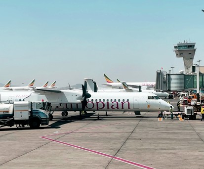 Flugzeuge am Bole International Airport: Der Flughafen ist eng und veraltet.