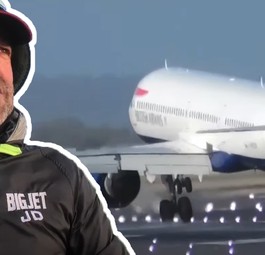 Millionen schauen während Sturm Flughafen-Livestreamer zu
