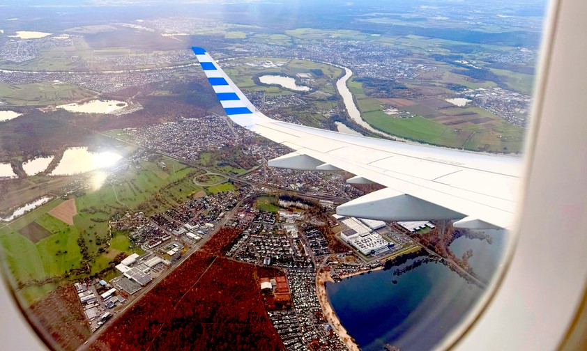 Blick aus einem Airbus A321 von Condor: Bald auch in London möglich.