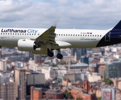 Lufthansa City Airlines' Airbus A320 ber Birmingham: Erstes Ziel.