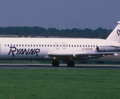 Eine BAC 1-11 von Ryanair im Jahr 1987: Es war das erste Düsenjet-Modell der irischen Fluglinie.