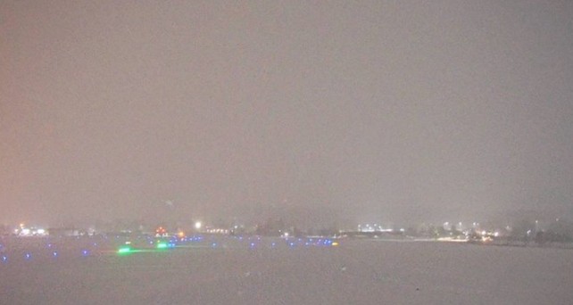 Bangor Airport am Sonntagabend: Der Wintersturm wütete auch hier.