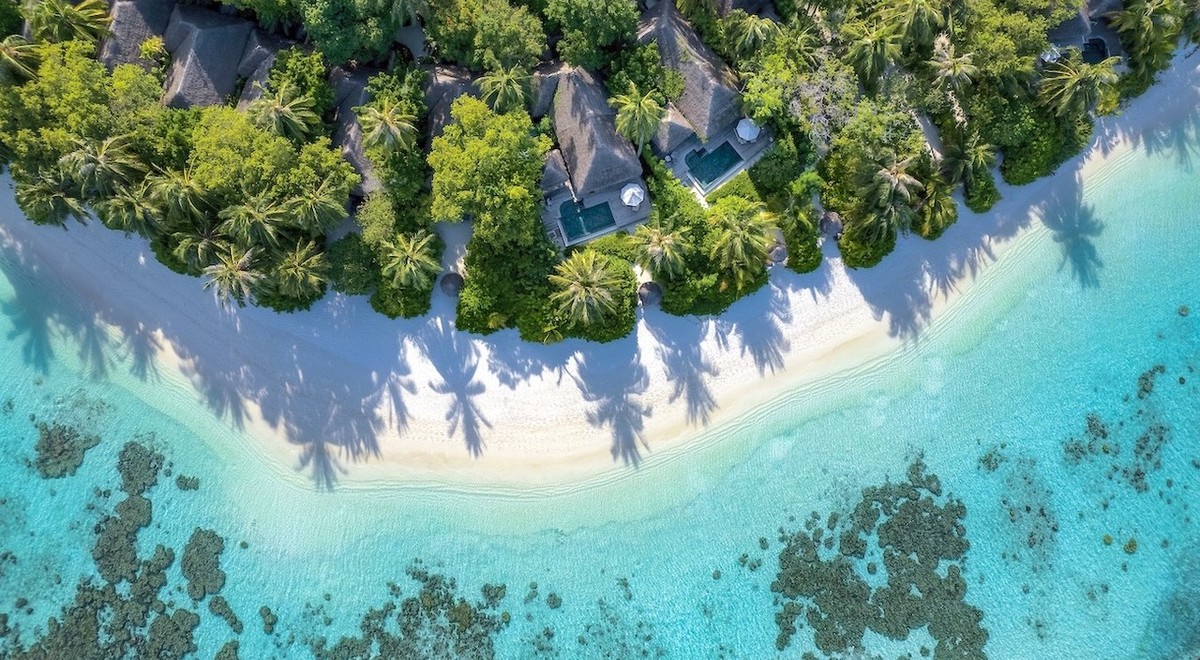 Aerial Baros Maldives Beach Villas