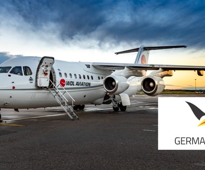 Montage: Ein Flugzeug von Zeitfracht-Tochter WDL und die neu angemeldete Marke.