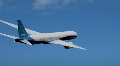 777X in der Luft: Hierbei handelt es sich um ein Modellflugeuzg.