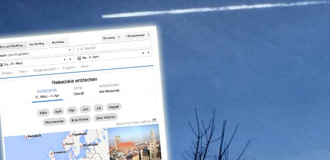 Google Flights: Unentschlossene können sich mit Angeboten wie im Reisebüro-Schaufenster inspirieren lassen.