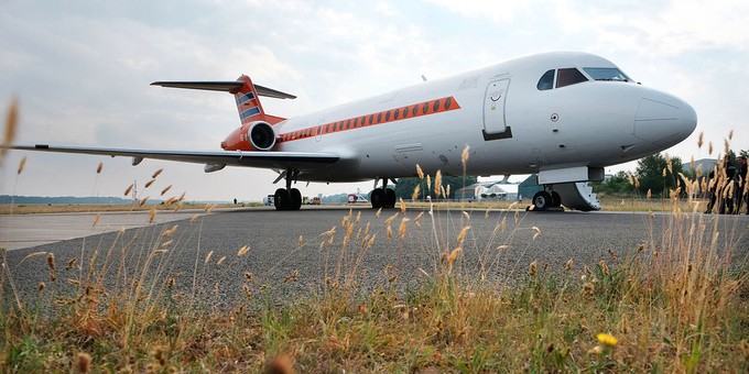 Die Fokker 70 bei ihrem Abschied aus den Niederlanden.