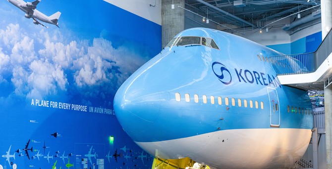 Der Rumpf einer Boeing 747-400 von Korean Air: Das Flugzeug wird Herzstück einer neuen Ausstellung in Los Angeles.