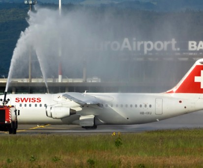 Der letzte Flug von Swiss verlässt Basel: LX486 vom 31. Mai 2015 nach London City.