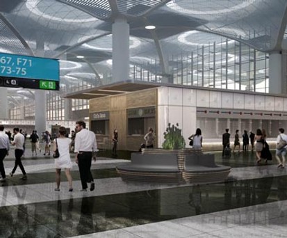 Zeichnung des Terminals: Am 7. April soll es endgültig so aussehen im Airport.