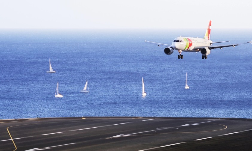 Airbus A319 von Tap landet auf Madeira: Die Windstärken haben in den letzten Jahren zugenommen.