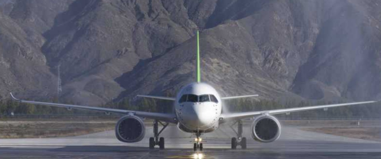 Comac C919 in Lhasa in Tibet: Bald soll es eine neue Version geben.
