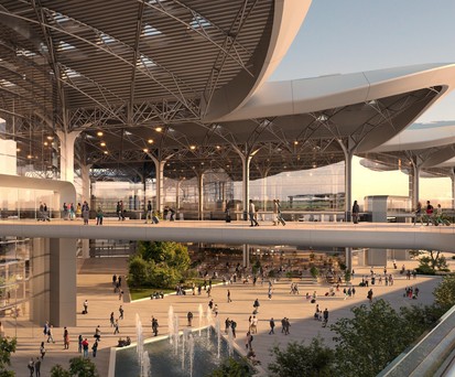 Außenbereich: So soll er bei Polens neuem Airport aussehen.