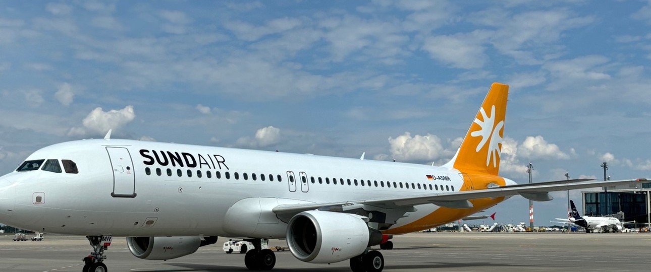 Sundairs Airbus A320 mit dem Kennzeichen D-ASMR: Die Airline wollte zum 1. August von Berlin Linienflüge nach Damaskus aufnehmen.