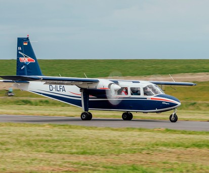 Britten-Norman BN-2 Islander von FLN Inselflieger: Die Flotte der Airline reduziert sich von neun auf fünf Flieger.