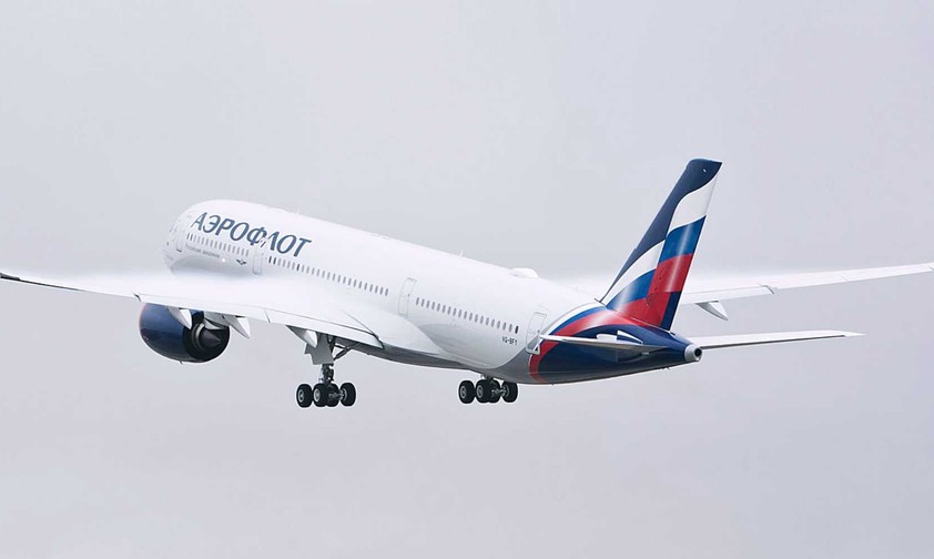 Airbus A350 von Aeroflot: Der Flugzeugtyp darf bei der Airline künftig auch mit acht Flugbegleitenden abheben.