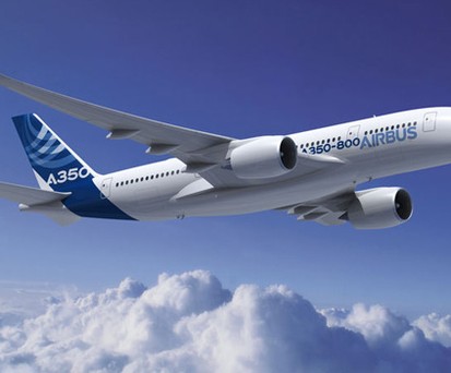 A350 von Airbus: Mit neuer Ultraschalltechnologie Risse in seiner Struktur besser erkennen.