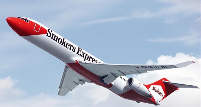 Eine DC-9 in Marlboro-Lackierung: So hätte die Raucher-Airline aussehen können.