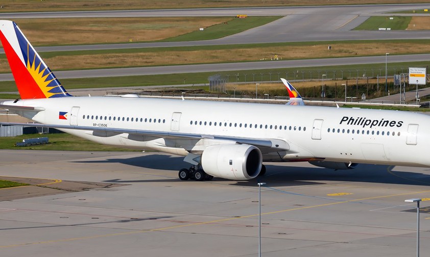 Der Airbus A350 von Philippine Airlines in München.