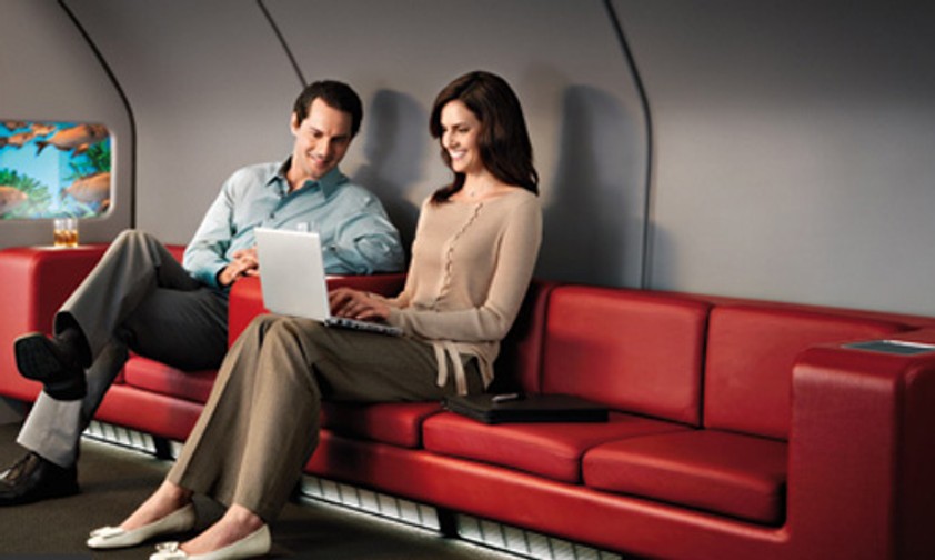 Qantas-Business-Lounge im A380: Wieder ohne Internet.