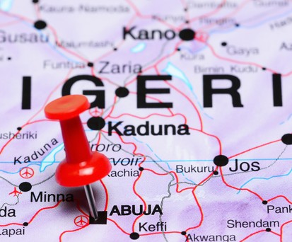 Karte von Nigeria: Die Hauptstadt ist Abuja.