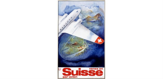 Die Schweiz sah selten so schön von oben aus wie auf diesem Plakat.