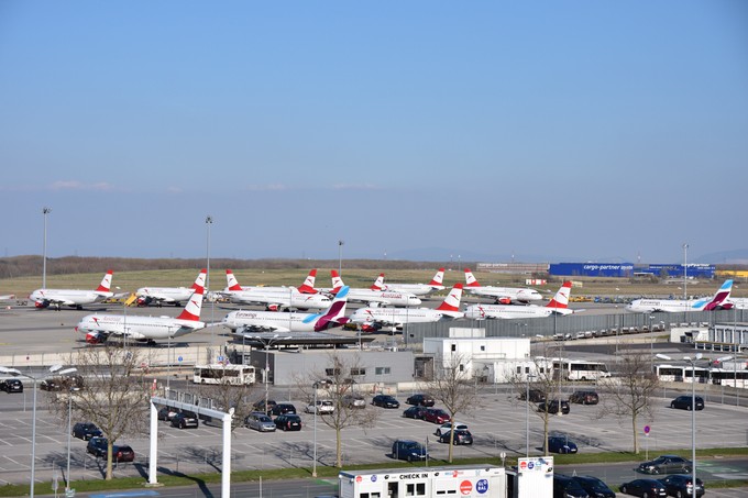 ... stehen die Flugzeuge der österreichischen Nationalairline deshalb...