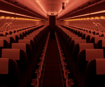 Die neue Kabine im Airbus A320 Neo von Swiss: Licht je nach Tages- und Nachtzeit unterschiedlich.