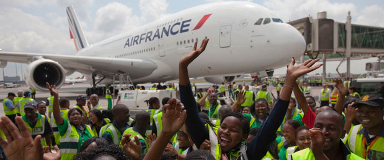 Airbus A380 von Air France: Landet bald in Abidjan.