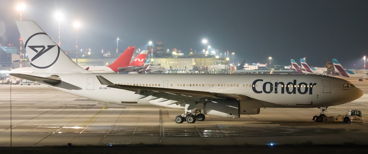 Die künftige D-AIYC: Condor setzt bei den Airbus A330 auf ein temporäres Design.