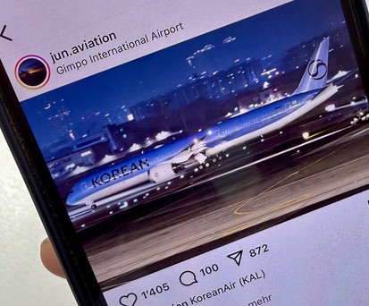 Bild der neuen Lackierung von Korean Air: Die Airline hat lange an der Neuerung gearbeitet.