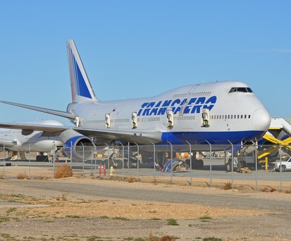 Victorville: Diese Boeing 747 wurde nach dem Aus von Transaero in der kalifornischen Wüste abgestellt.