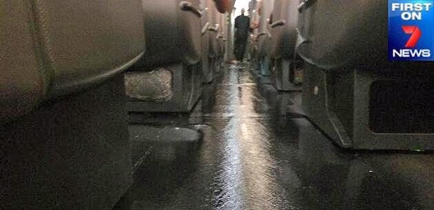 Ein kleiner Fluss: So sah es im A380 von Qantas aus.