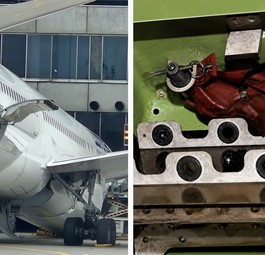Die auf der Nase liegene Boeing 787, vergessener Verriegelungsstift: kleines Teil, großer WIrkung.