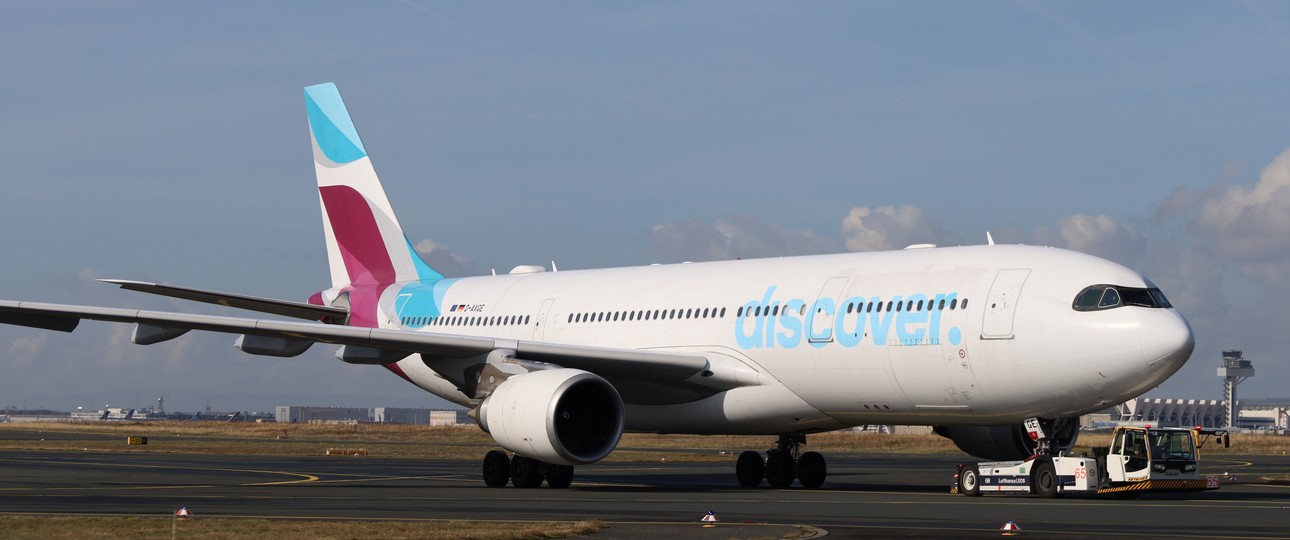 Die D-AXGE: Startet das Kapitel Airbus A330-200 bei Discover und beendet es nun auch.