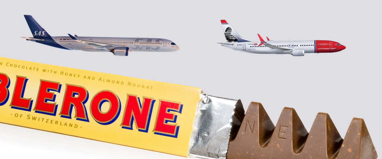 Toblerone: Ist bei SAS und Norwegian rausgeflogen.