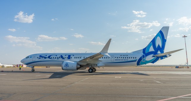 Boeing 737 max 8 der Scat Airlines: Die Airline macht den Abflug aus München.